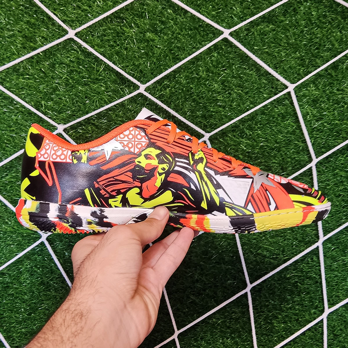 کفش فوتسال سایز کوچک آدیداس طرح اصلی Adidas Messi IC Orang Yellow Black