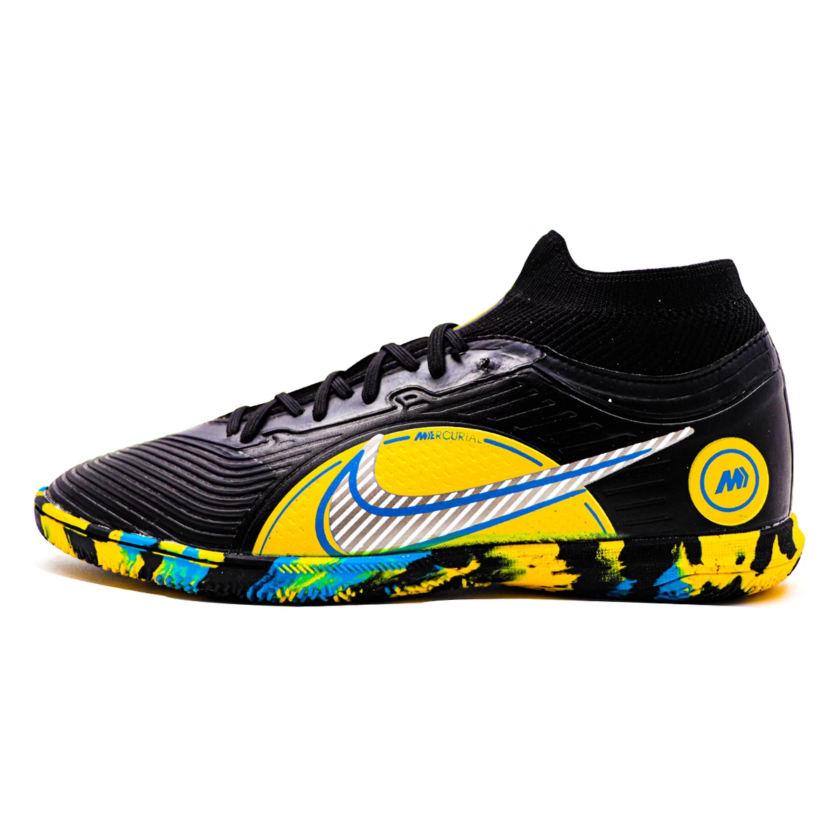 کفش فوتسال نایک مرکوریال ساق دار طرح اصلی Nike Mercuria lSuoerfly  Black Yellow