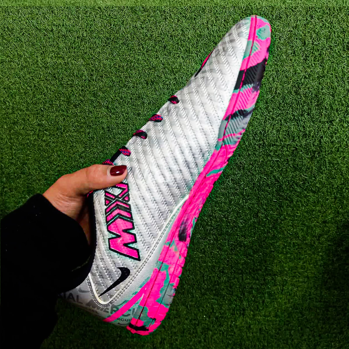 کفش فوتسال مردانه نایک مرکوریال طرح اصلی Nike Mercurial Silver Pink