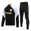 ست نیم زیپ شلوار چلسی  Chelsea Tracksuit 2023-24 Black White