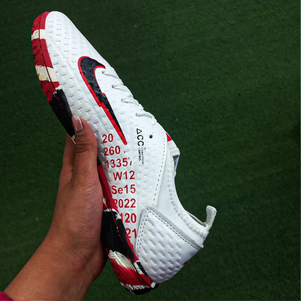 کفش فوتسال نایک فانتوم طرح اصلی Nike Phantpm IC Red White