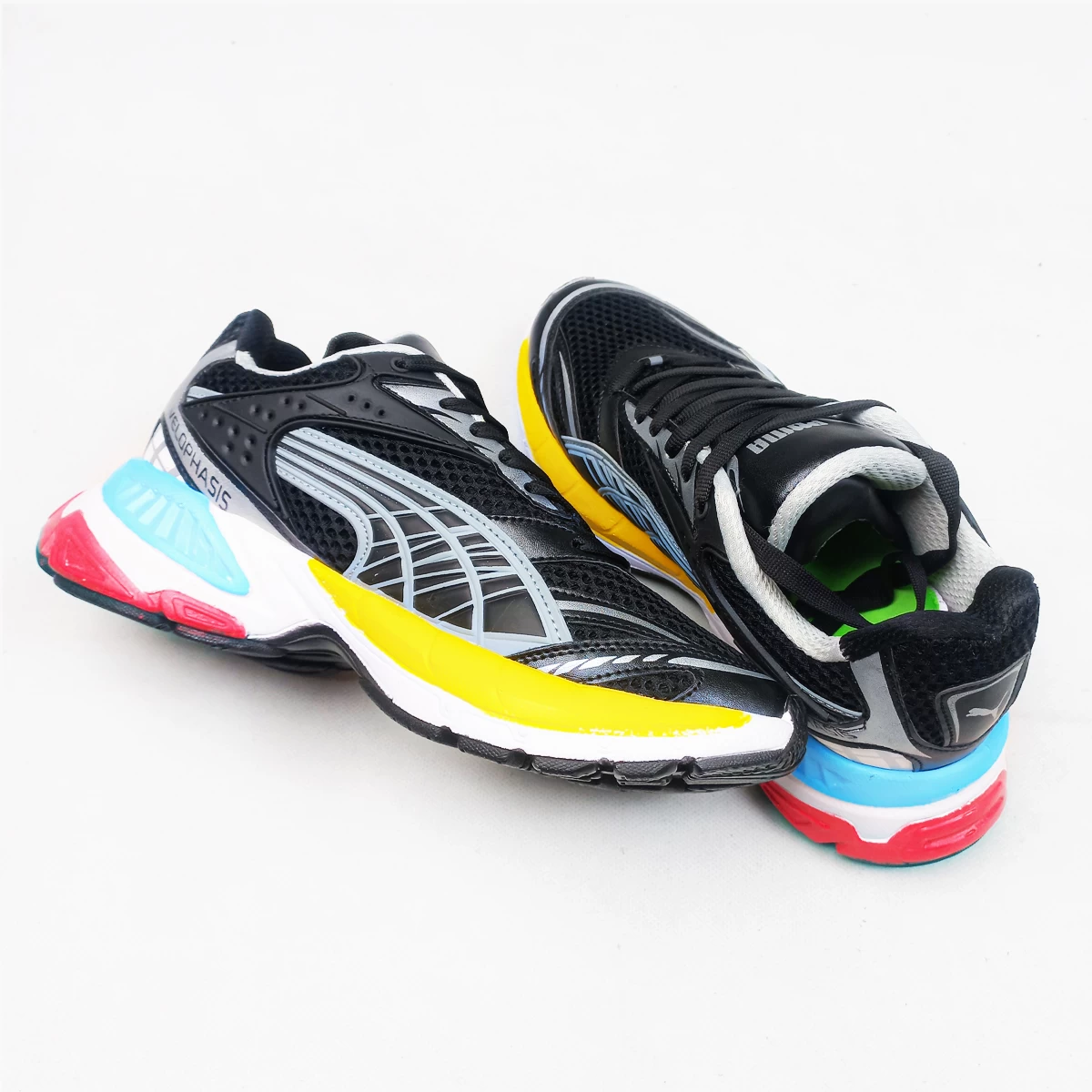کتانی پوما ولوفاسیس Puma Velophasis Black Yellow Blue
