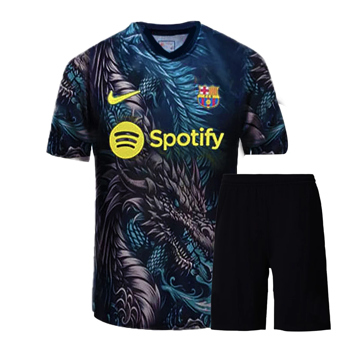 پیراهن و شورت بچگانه کانسپت دراگون بارسلونا  Barcelona Concept 2024-25 Kit