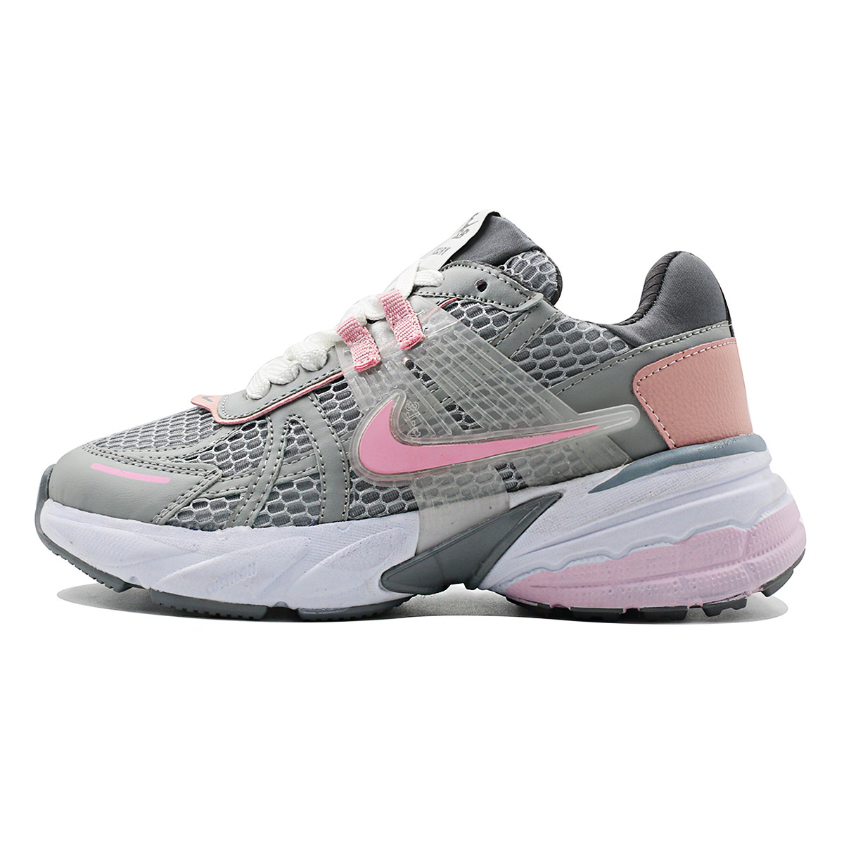 کتانی نایک طوسی صورتی Nike V2k