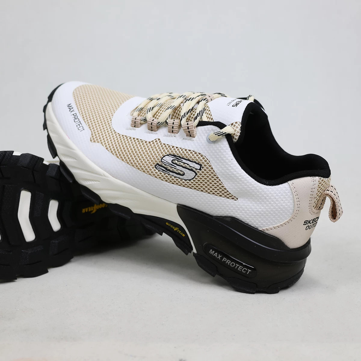 کتانی اسکیچرز کرمی SKECHERS MAX PROTECT