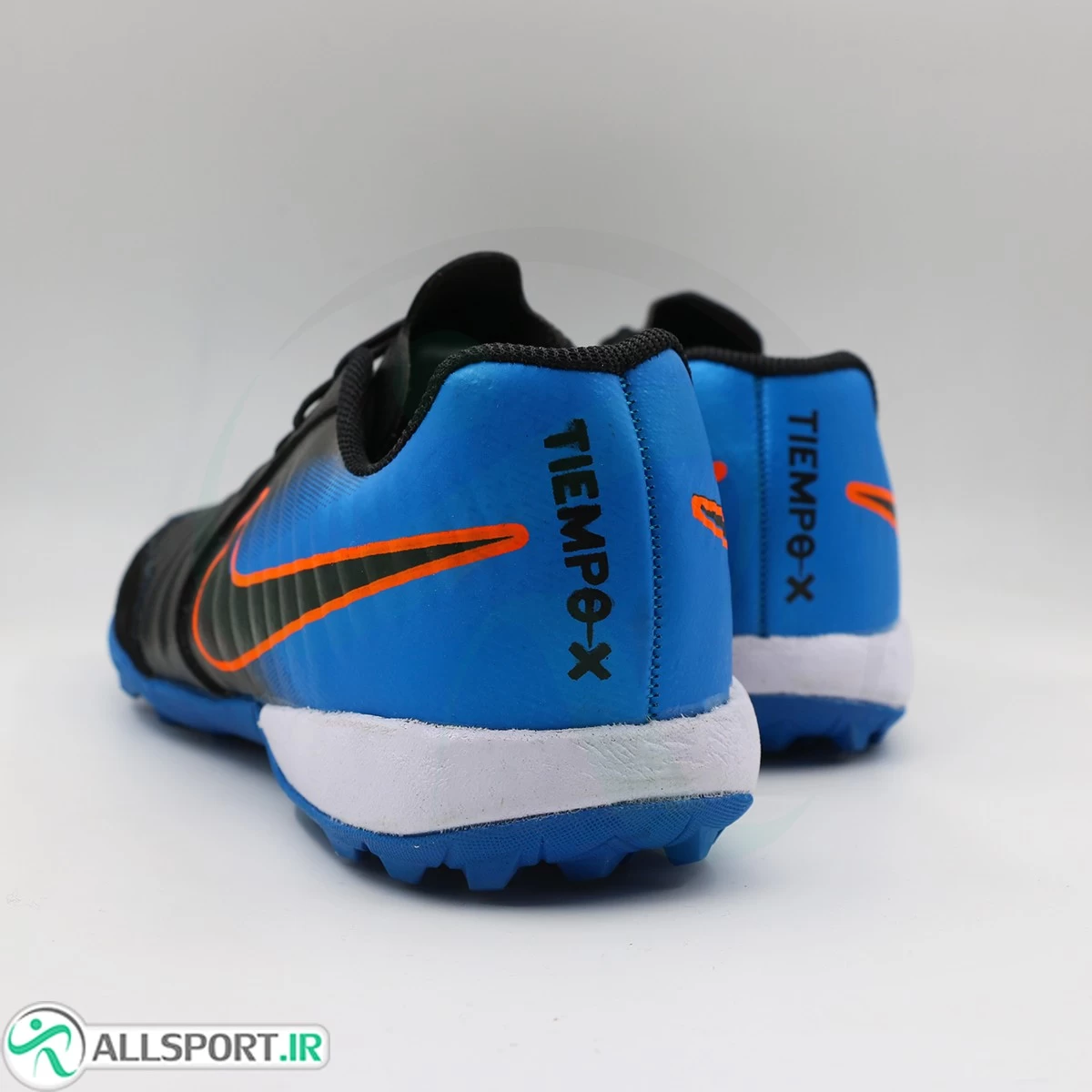 کفش چمن مصنوعی نایک تمپو ایکس مشکی آبی Nike Tiempo Black & Blue